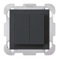 UP-Schalter kallysto 3/1P+AR/1 schwarz mit Befestigungsplatte