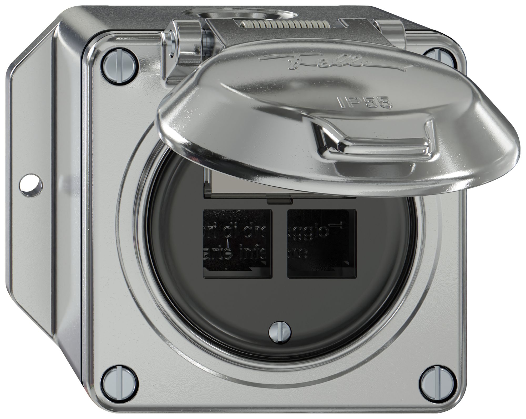 Kit di montaggio AP Feller ELEMENT SNAPFIX® EASYNET 2×diritto 111×96mm all