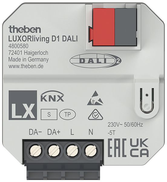 EB-Dimmaktor KNX Theben LUXORliving D1, DALI-2, 1 Kanal