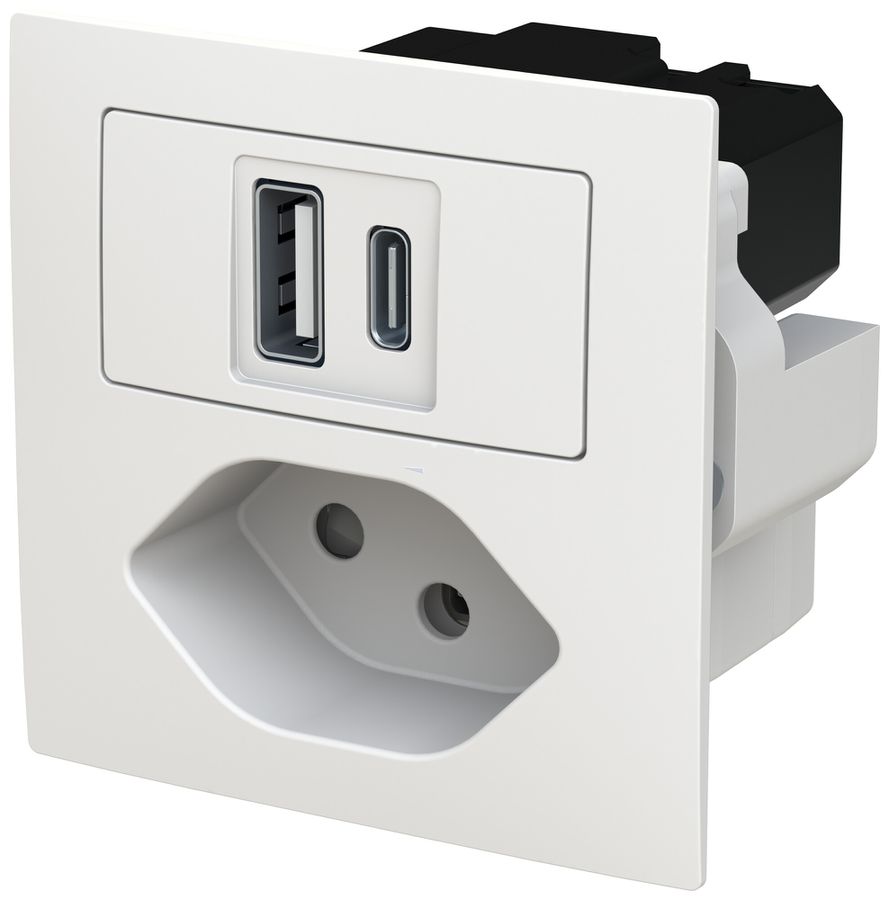 USB-Ladesteckdose ABB Sidus 1×USB-A 1×USB-C + T13 3000mA OUT:5V ws