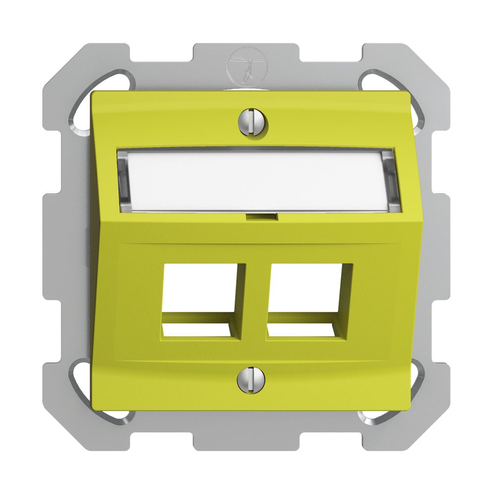 Kit de montage ENC Edue FM, avec capot de sortie oblique, pour 2×Keystone, lemon