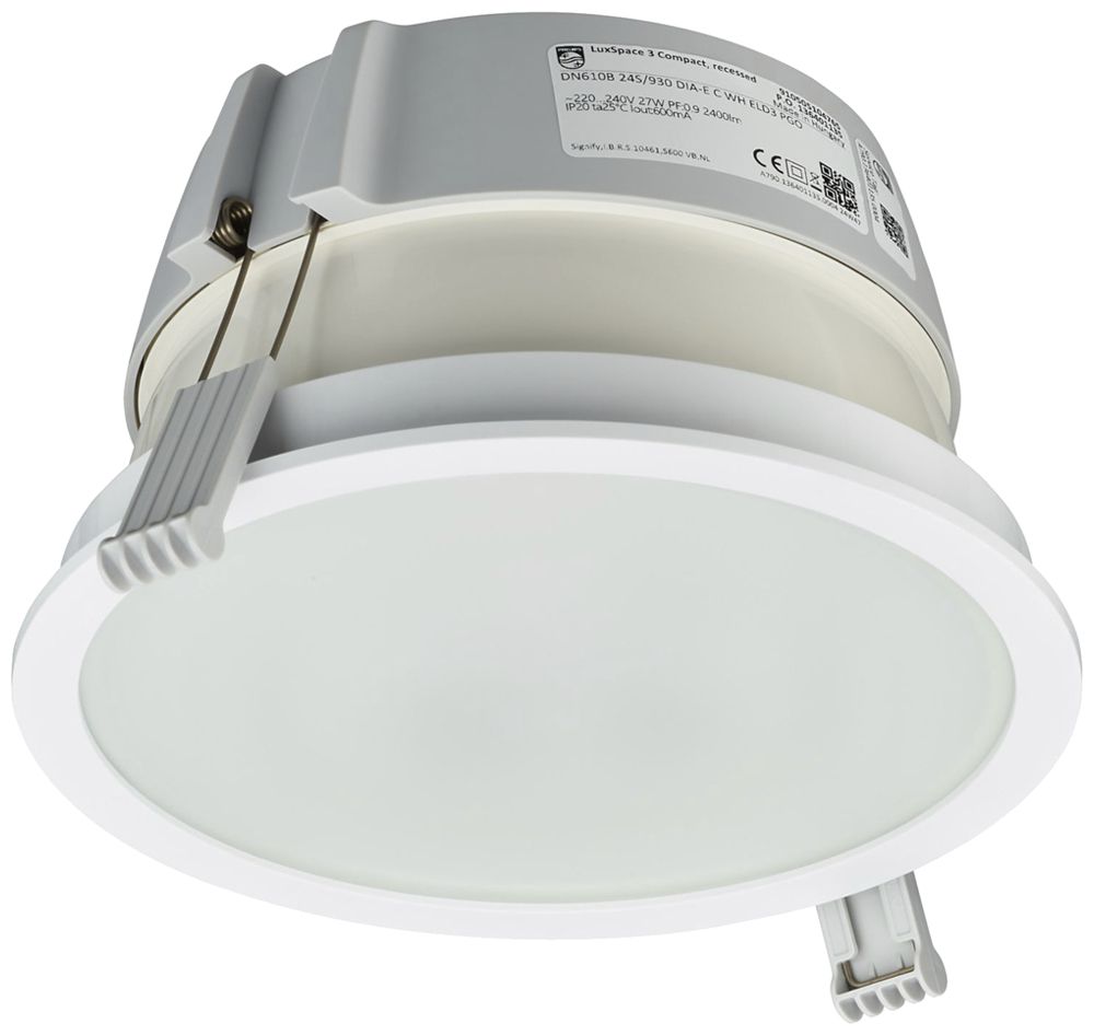 Downlight LED Philips LuxSpace Compact C PGO 10.8W 2000lm 840 WB Ø214mm blanc