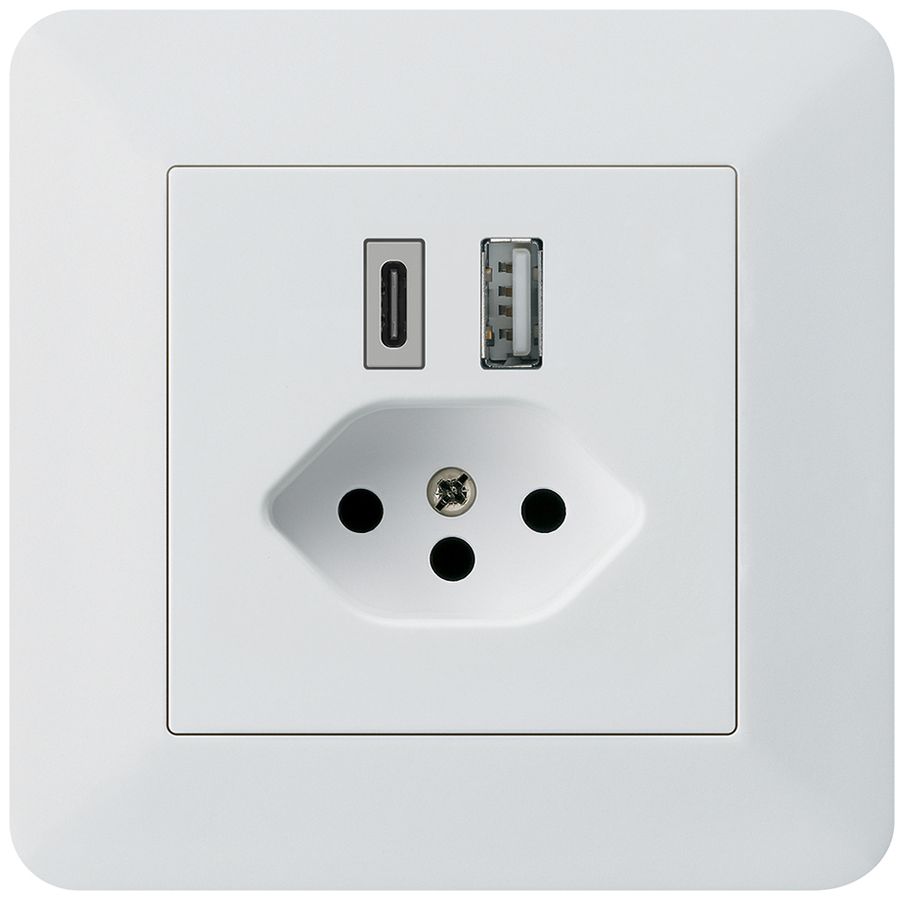 Prise de charge USB ENC kallysto.trend 18W PD 1×type A 1×type C T13 blanc