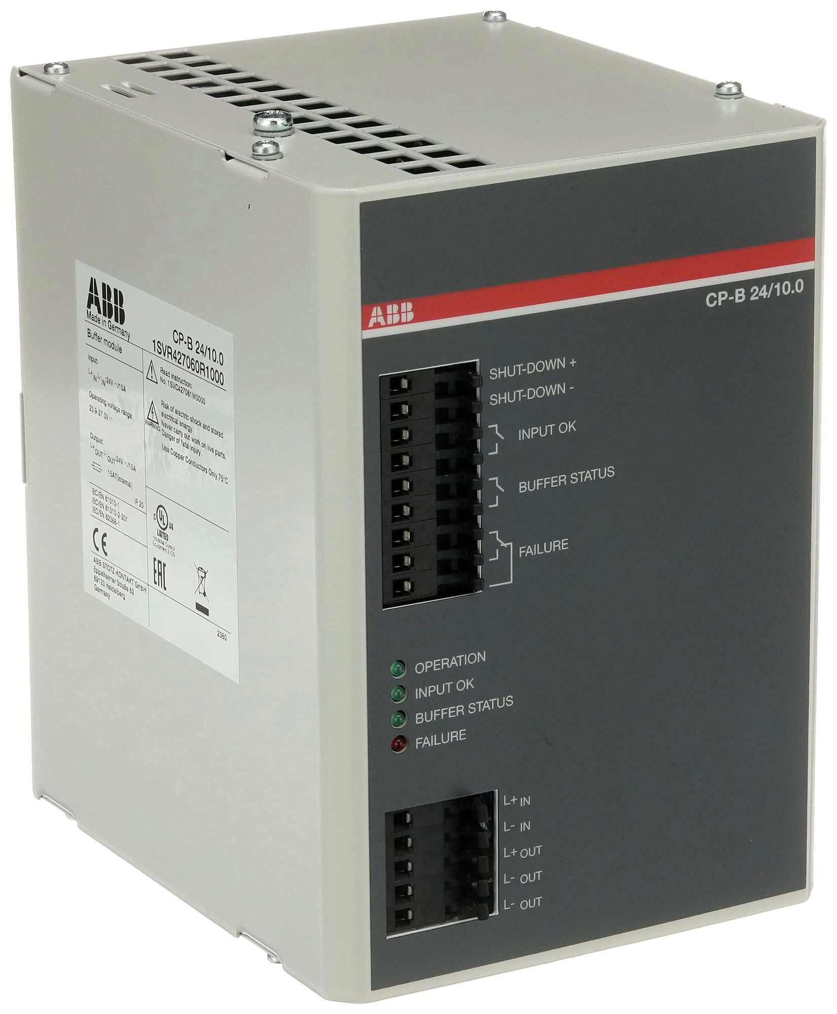 EB-Puffermodul ABB CP-B 24/10.0 24VDC/10A 240W Kapazität 10000Ws