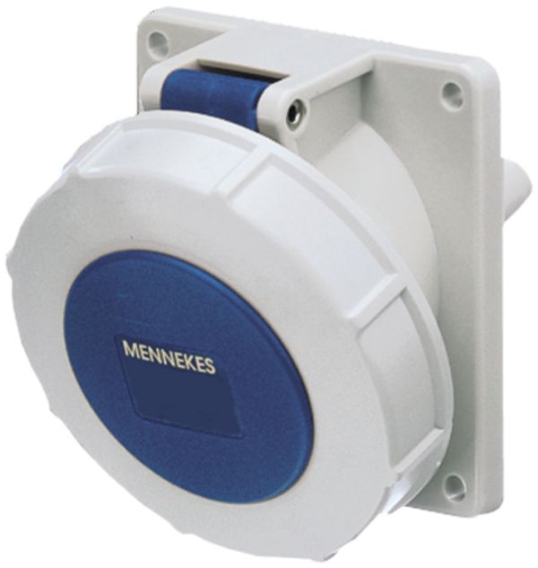 EB-Steckdose CEE 16A 3P 6h 230V blau schräg IP67 Mennekes