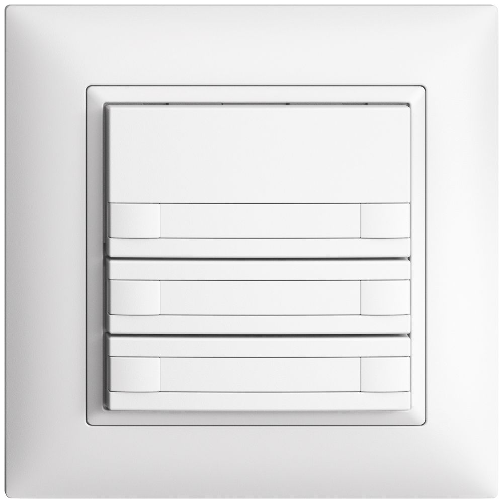 Poussoir ENC KNX 3× EDIZIOdue blanc RGB sans LED avec insert papier