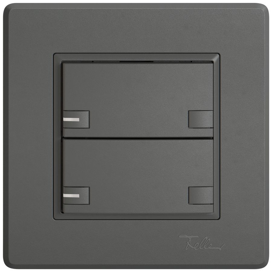 Poussoir universel ENC EDIZIO.liv UNI SNAPFIX® 12…48V a.LED bleu 2× comm.2T grf