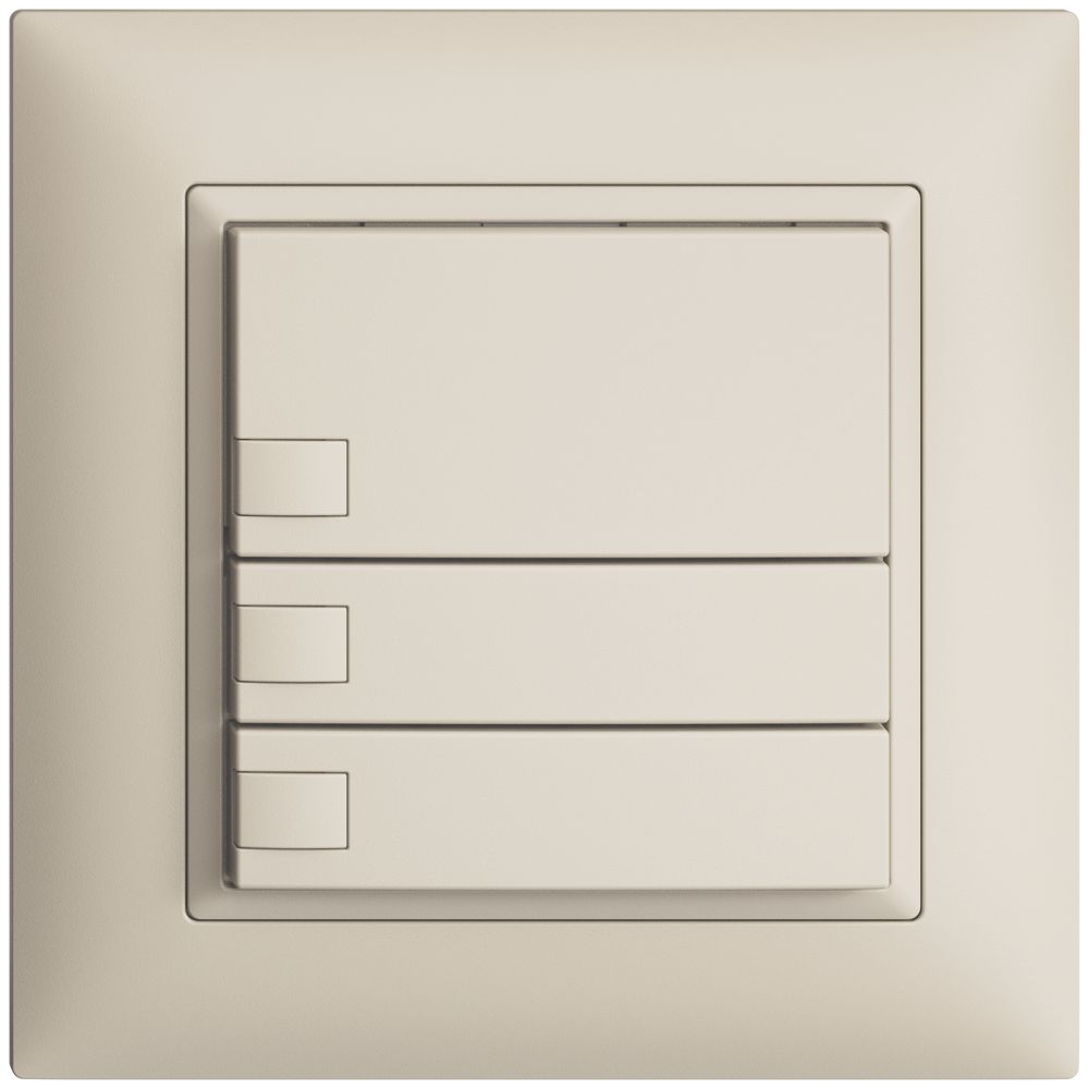 Poussoir ENC KNX 3× EDIZIOdue crema RGB sans LED