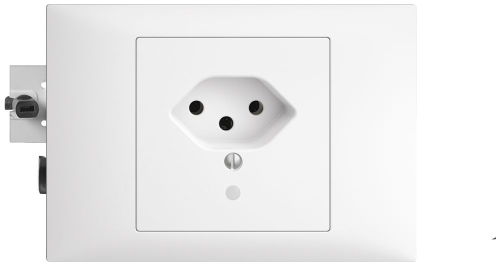 Prise INC EDIZIOdue T13 blanc 49…69mm(55mm), avec LED vert