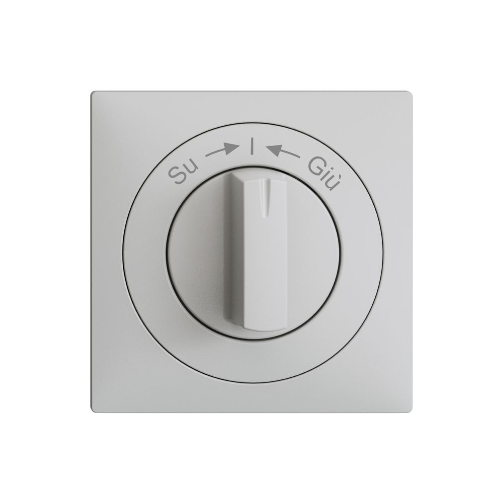 Frontset EDIZIOdue Su->I<-Giù hellgrau 60×60mm für Schwenktaster