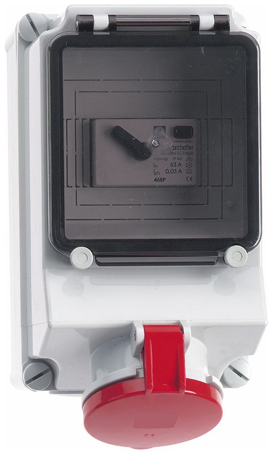 AP-Steckdose Bals CEE Quick-Connect 63A 5P 400V 6h IP44 Ni 7TE FI 63A 300mA