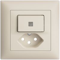 UP-Frontset EDIZIOdue T13 88×88mm crema mit Linse, mit Kinderschutz