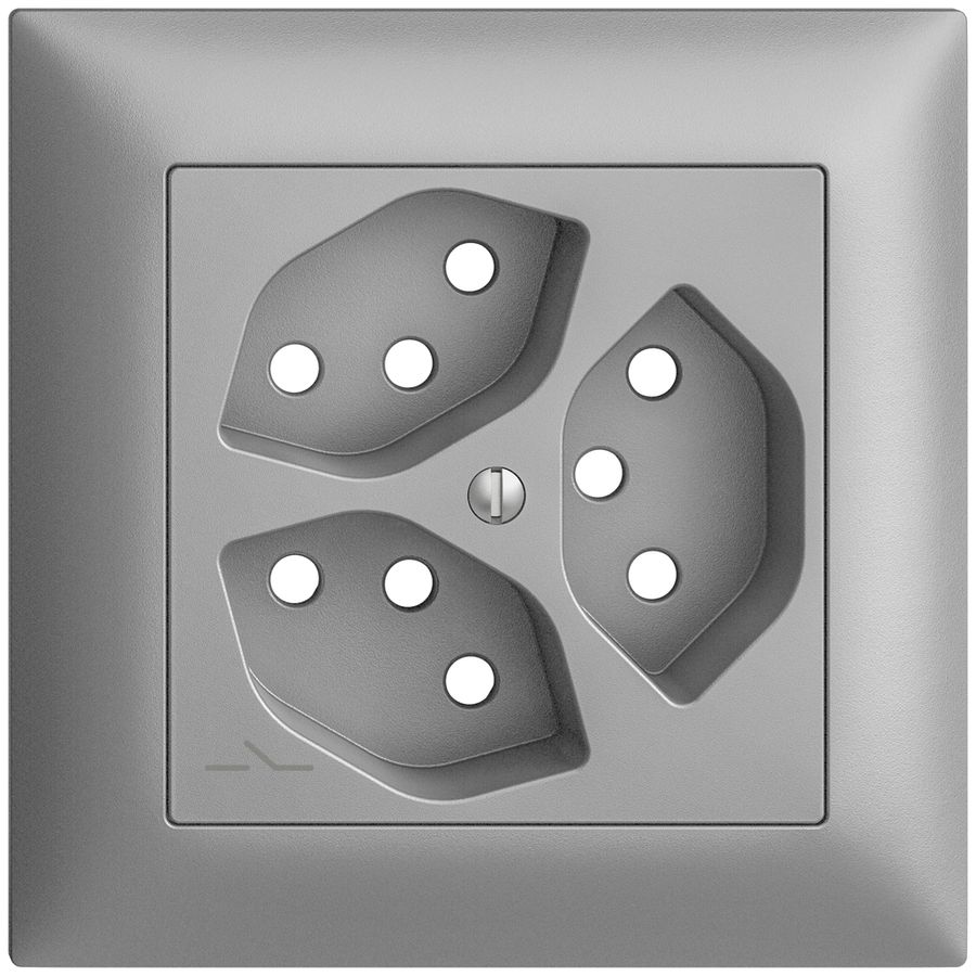 Frontset EDIZIOdue silver 88×88mm 3×T13/1