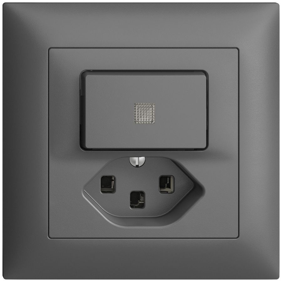 UP-Leuchtkombination 3/1L+T23 dunkelgrau LS EDIZIOdue mit Linse, LED gelb