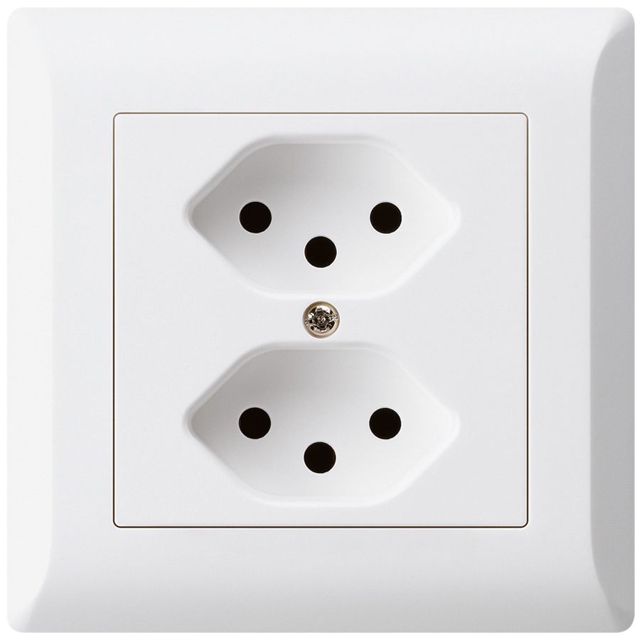UP-Steckdose 2×Typ 13 Hager kallysto.line weiss