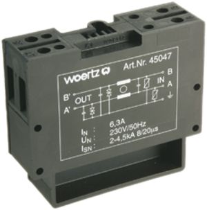 Borne de terre joignable Woertz 4mm² raccordement à vis montage direct noir