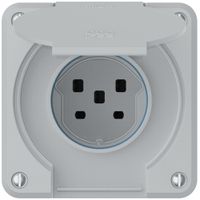 Steckdose robusto 1×Typ 25 IP55 hellgrau