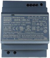 REG-Schaltnetzteil MEAN WELL HDR-100-24, IN: 85…264VAC, OUT: 24VDC/92W, 4TE