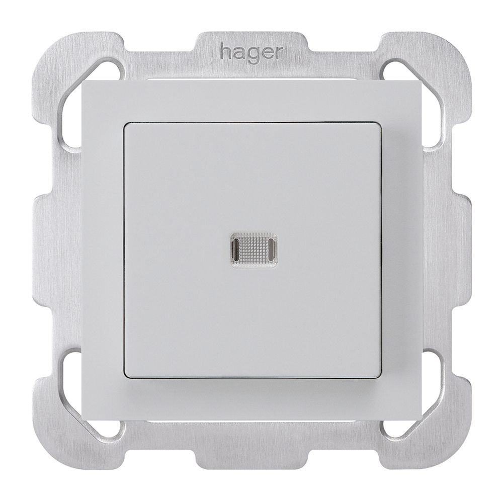 UP-Leuchtdruckschalter kallysto 6/1L hellgrau mit Befestigungsplatte