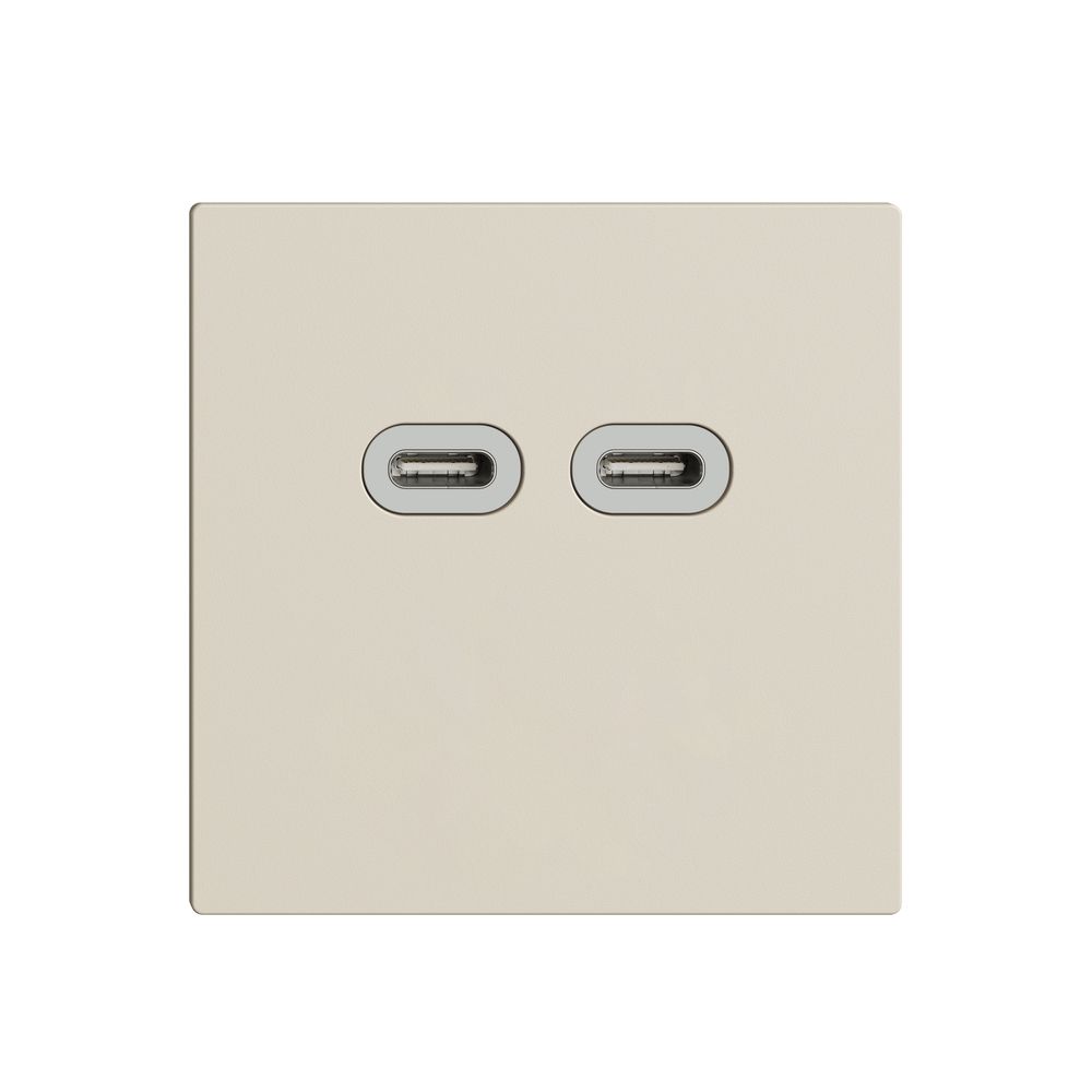 Prise USB 18W 2×type C Feller EDIZIOdue F 230V 3600mA crema