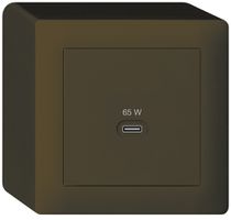 Prise de charge USB AP Hager kallysto type C 65W 3250mA brun
