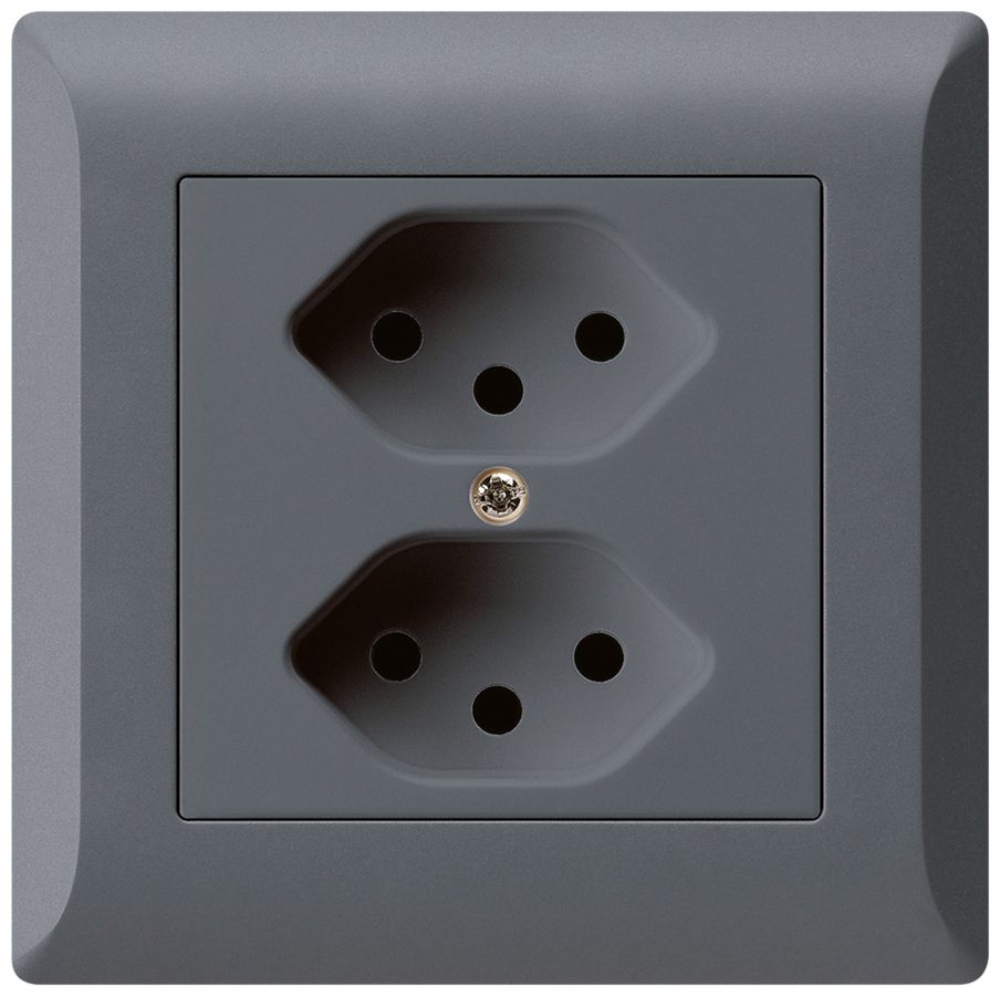 Prise ENC kallysto.line 2×T13 anthracite avec sécurité enfants