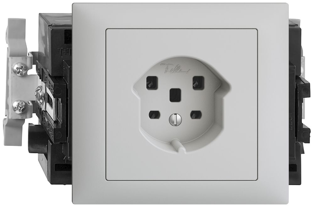 Prise INC EDIZIOdue T25 16A 53mm, Snap gris clair