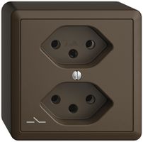 Prise AP EDIZIOdue 2×T13 coffee 1×S