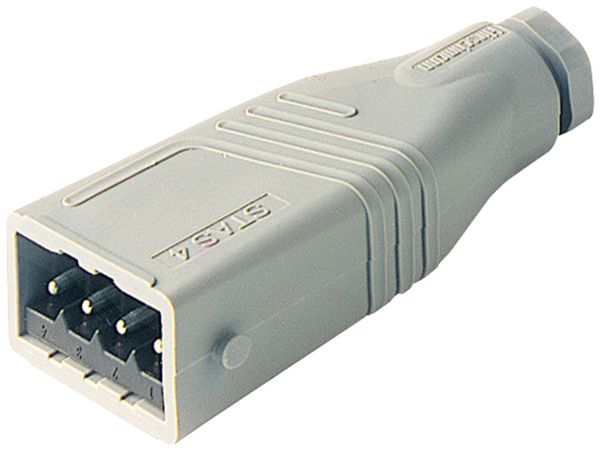 Leitungsstecker 4LPE, STAS 4 N IP54, grau