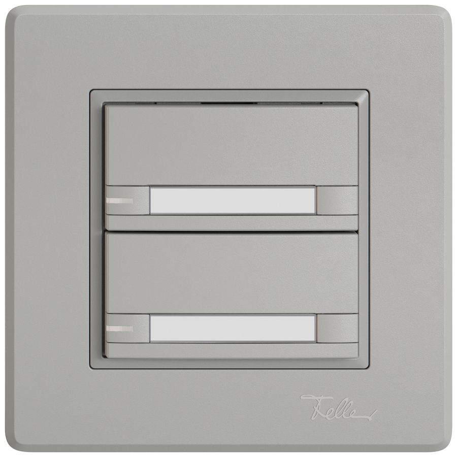 Poussoir KNX RGB ENC EDIZIO.liv SNAPFIX® capteur temp.RGB-LED étiqu.2×com.2T grc