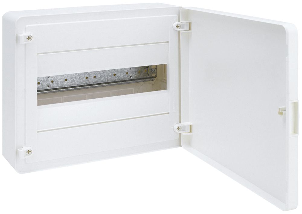 Coffret de distribution AP Hager golf 1 rang. 12UM porte IP40 281.5×251.5×98.5mm