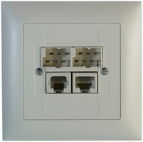 Presa di raccordo INC 2×TT/RJ45/RJ11/u ADSL ITplus EDIZIOdue bianco