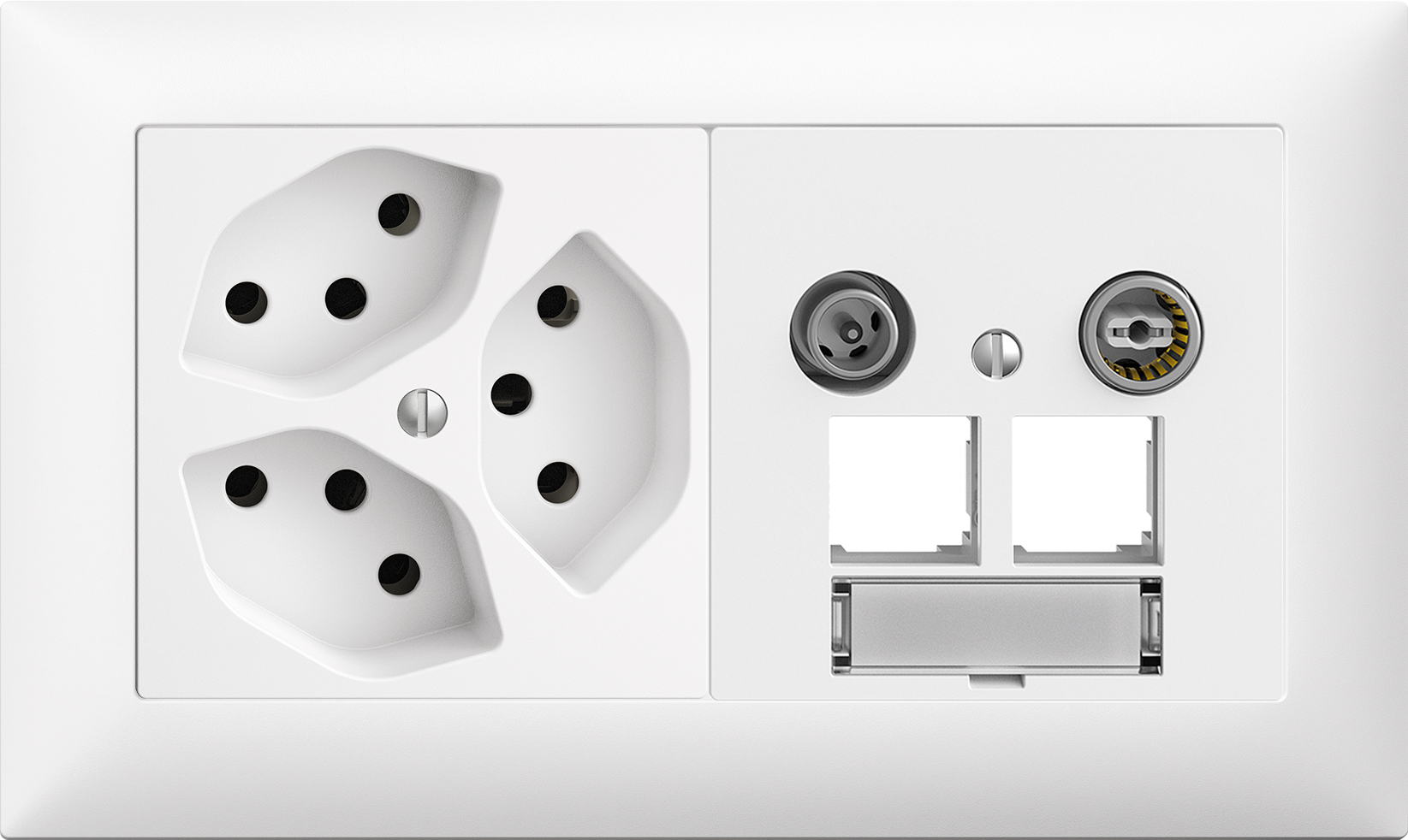 Combinaison ENC Edue 1x2 bc, 3xT13 + multimédia EASYNET 11dB p.2RJ45
