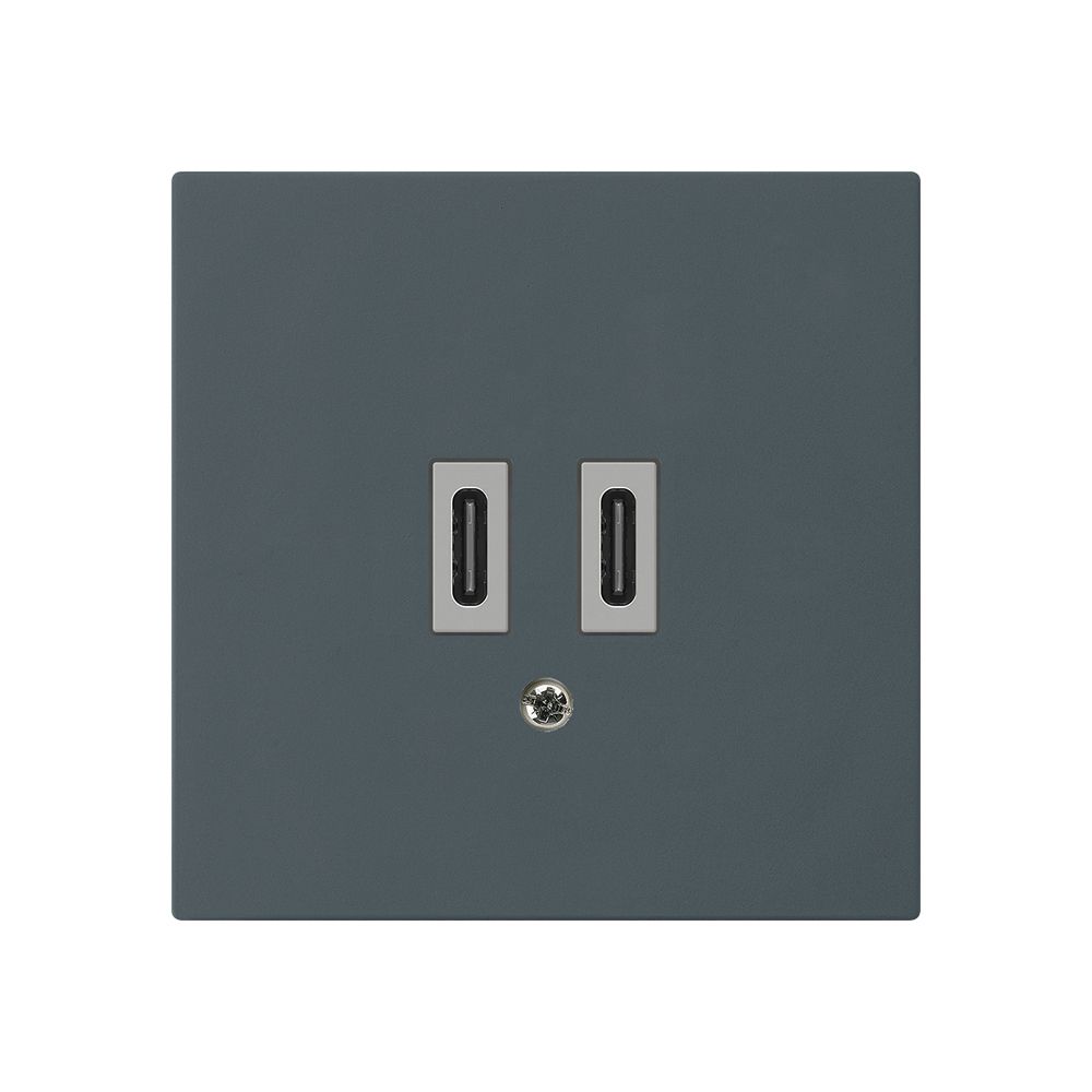 USB-Ladesteckdose Hager kallysto C-C 20W 5V 60×60mm anthrazit