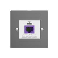 Presa ritorno EDIZIOdue F 1×RJ45 p.Swisscom VoIP, 8 poli, UTP, grigio scuro