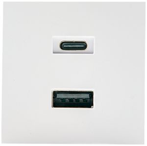 Prise de charge USB INC Shelly USB Charger 1×USB-A 1×USB-C 3000mA 5…12V blanc