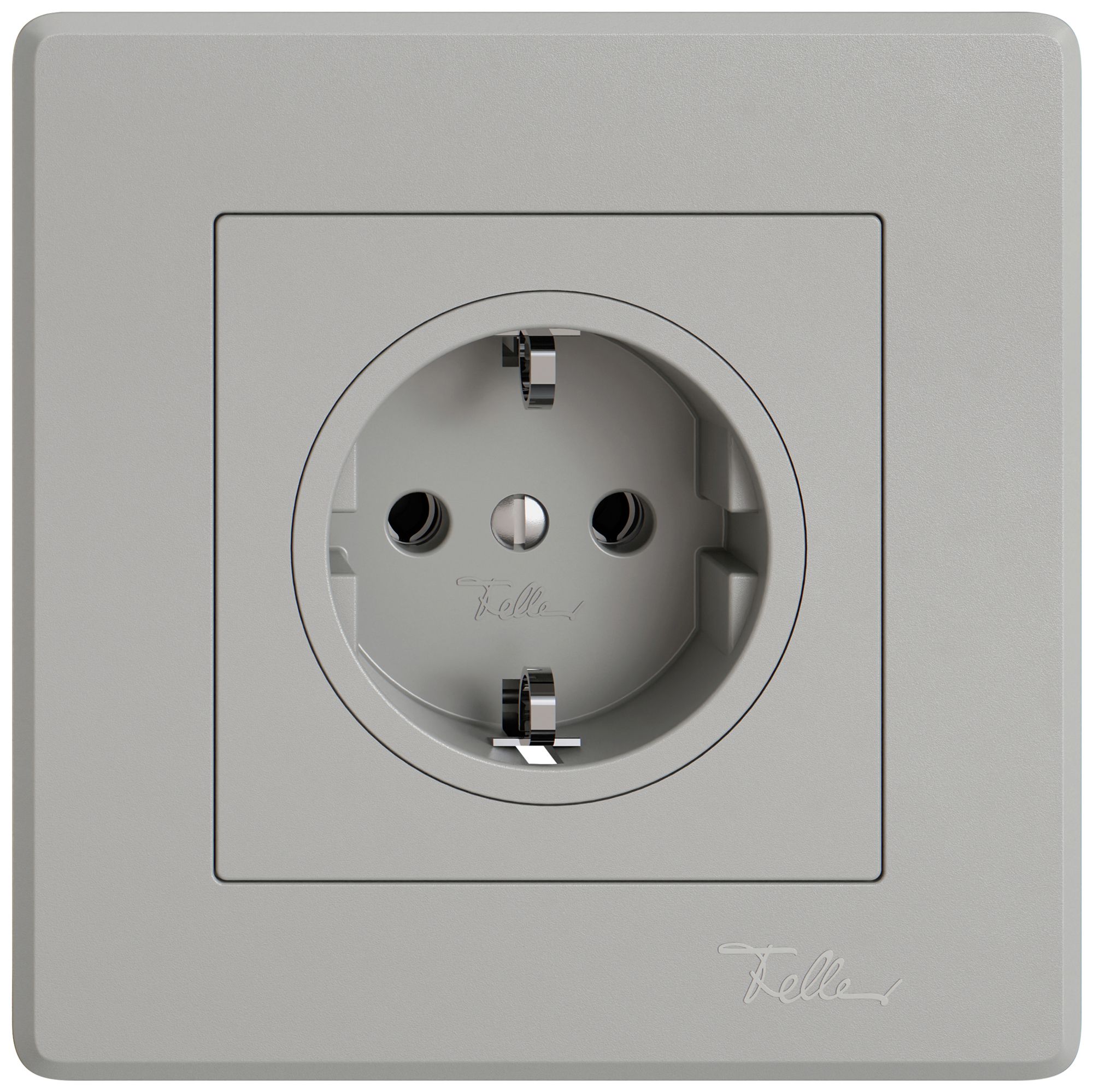 Prise ENC EDIZIO.liv SNAPFIX® SCHUKO 16A 230V 88×88mm gris clair