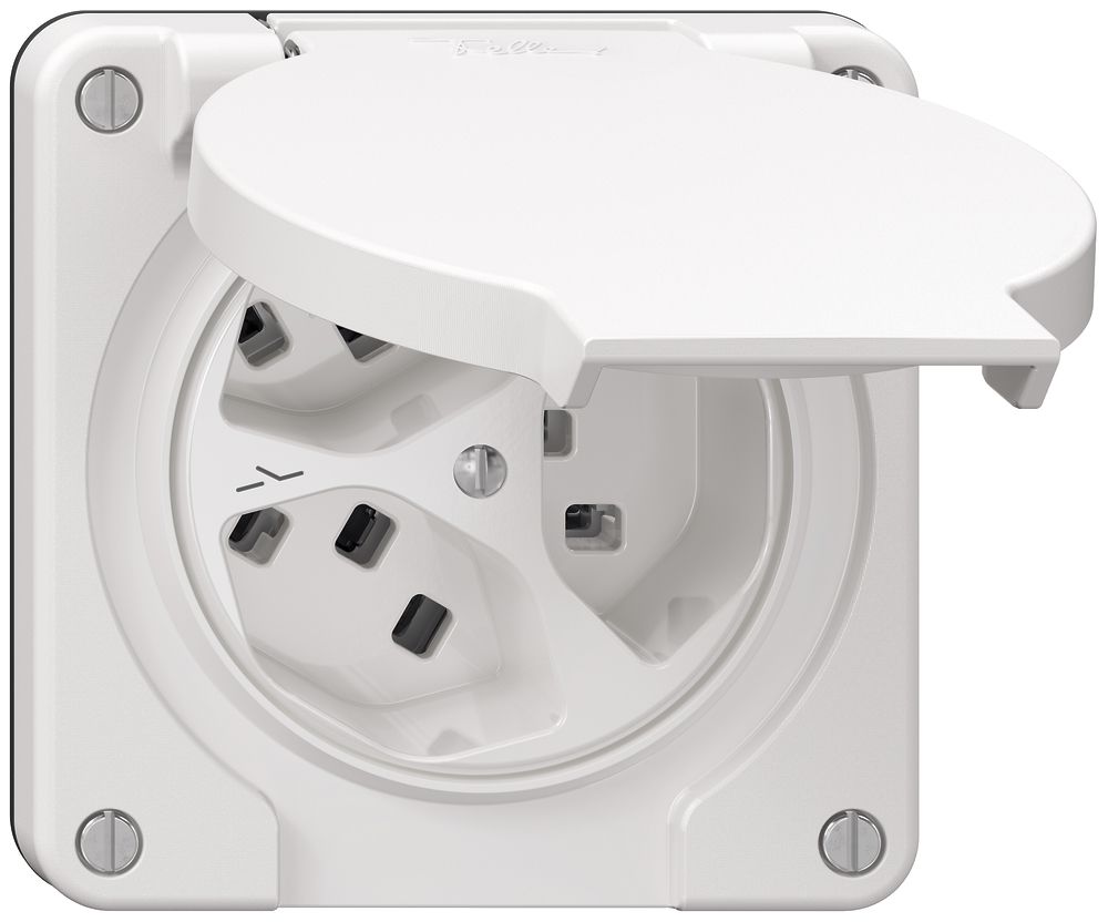 Steckdose NEVO N.CO, 3×T23, IP21, 1×getrennt, weiss