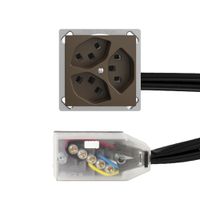 EB-Steckdose 3×T23 16A coffee L1 EDIZIOdue für Technofil