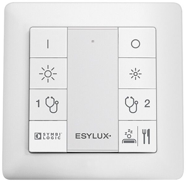 UP-Taster ESYLUX DALI, 8-fach, für Patientenzimmer-Lichtszenen