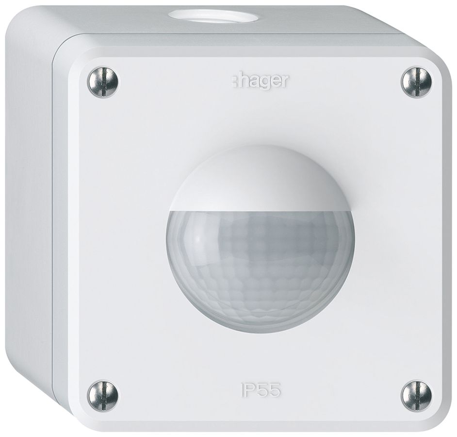 AP-Bewegungsmelder Hager robusto IP55 3-Draht weiss