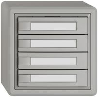 Poussoir KNX RGB AP EDIZIO.liv SNAPFIX® capteur temp.s.LED étiqu.4× comm.1T grc