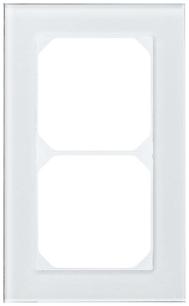 Abdeckrahmen KAL.art 2×1 154×94mm Glas weiss