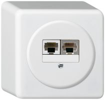 AP-Anschlussdose basico 2×RJ45s+u getrennt weiss