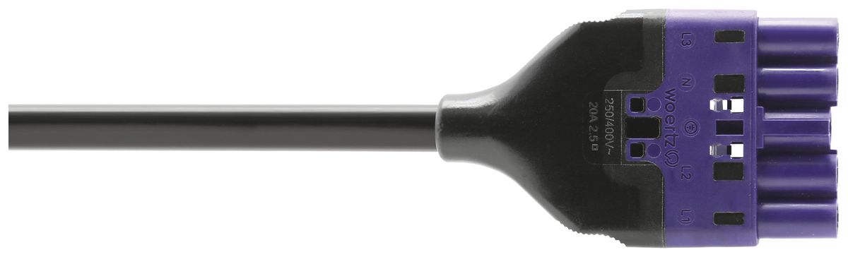 Anschlussleitung Woertz 49345/C1 5×1.5mm² 400V 16A 10m vi Stecker-frei Cca