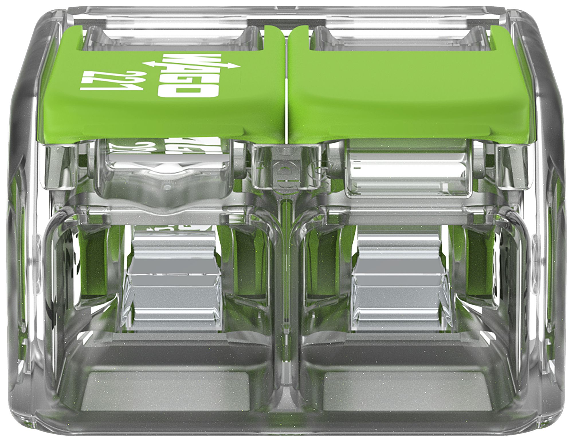 Borne de connexion WAGO Green Range 2L 0.5…6mm² avec levier vt transparent