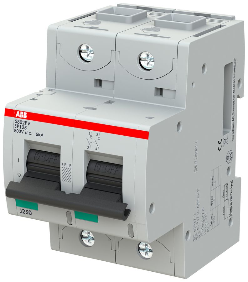 Disgiuntore ABB S802PV-SP125 2P 800VDC 125A 5kA 3UM