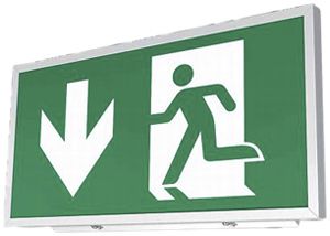 LED-Rettungszeichenleuchte Candelux CSA IP40 bat 1h BS DS ST Pfeil unten