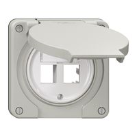 Montageset Feller freenet N.CO, für gerade Steckrichtung, zweifach, lichtgrau