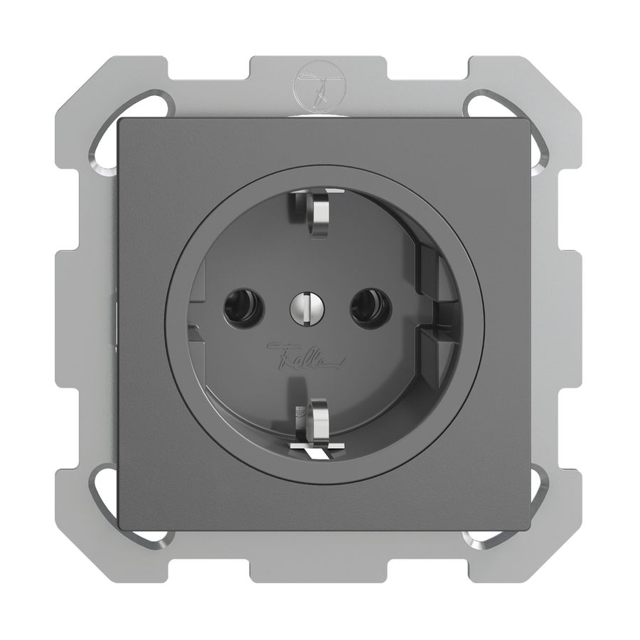 UP-SCHUKO-Steckdose EDIZIOdue FM, 16A, 250VAC, L+N+PE dunkelgrau